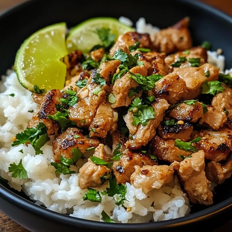 Zesty Ginger Lime Pork w/ Creamy Coconut Rice: An Incredible 7-Step Recipe
