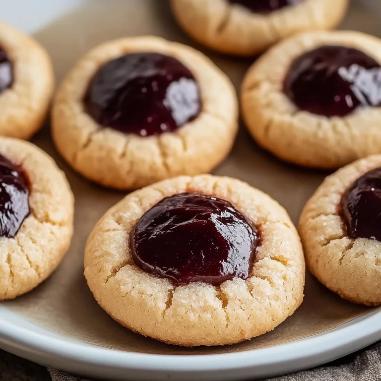 Soft Christmas Thumbprint Cookies