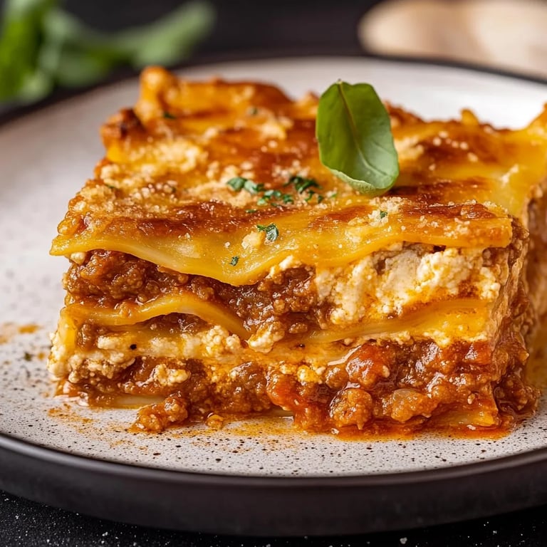 Klassische Lasagne Bolognese mit Bechamelsoße