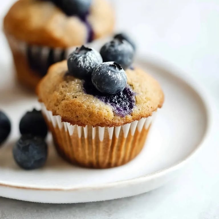 No Sugar-Added Mini Blueberry Banana Muffins