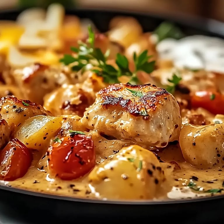 Cremiges Huhn mit Reis