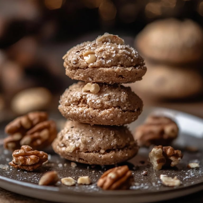 Walnussmakronen saftig