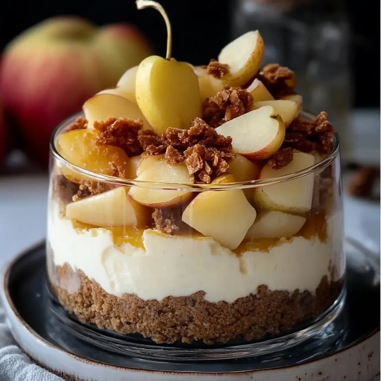 Spekulatius-Apfel-Cheesecake Dessert im Glas