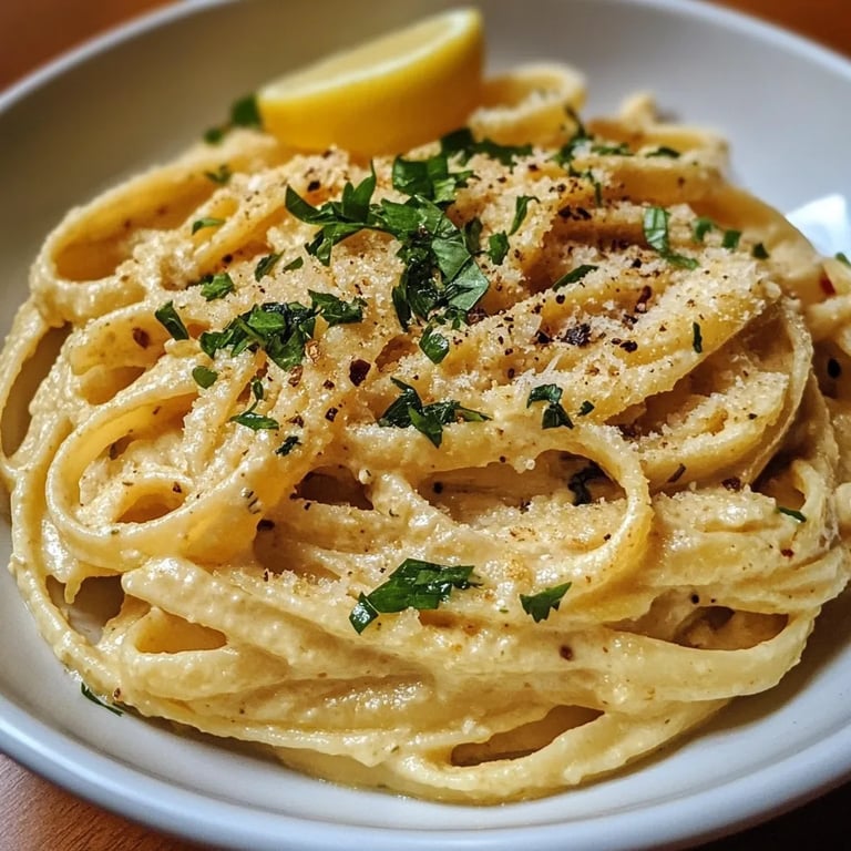 Zitronige Hummus Pasta