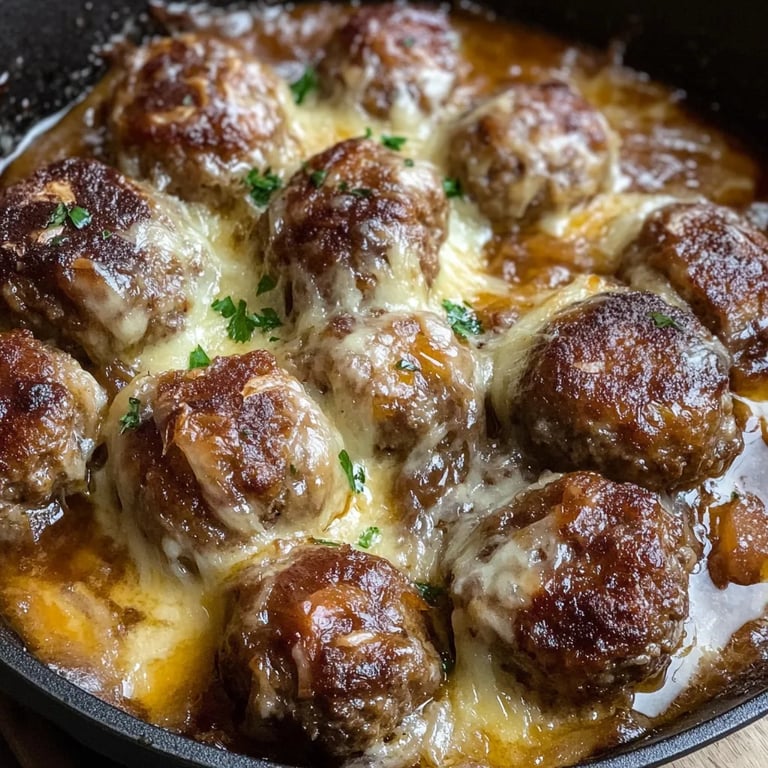 French Onion Meatballs