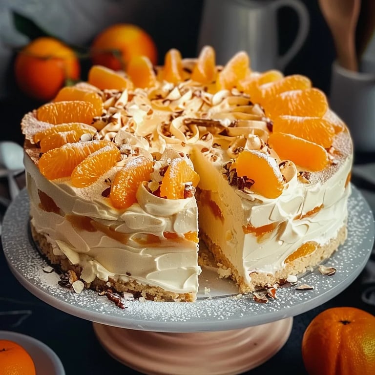 Saftiger Fantakuchen mit Mandarinen & Vanillecreme