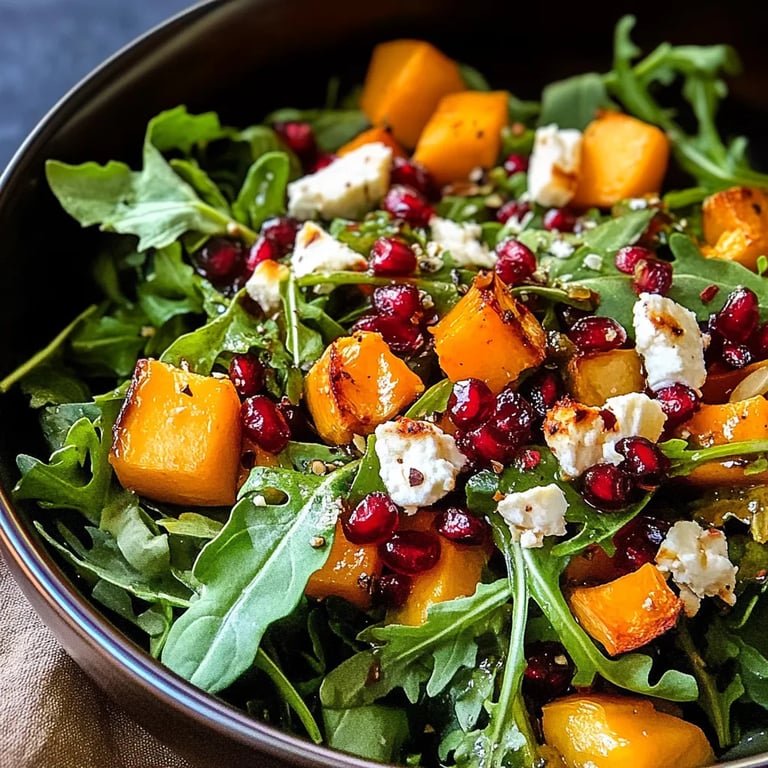Butternut-Kürbis-Salat mit Granatapfel-Dressing