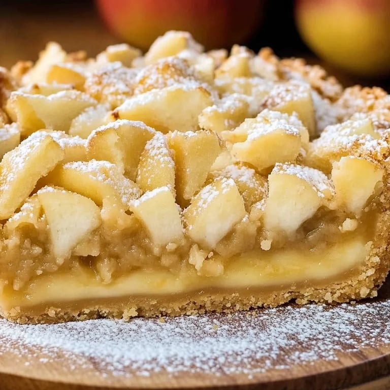 Streuselkuchen mit Äpfeln und Apfelmus