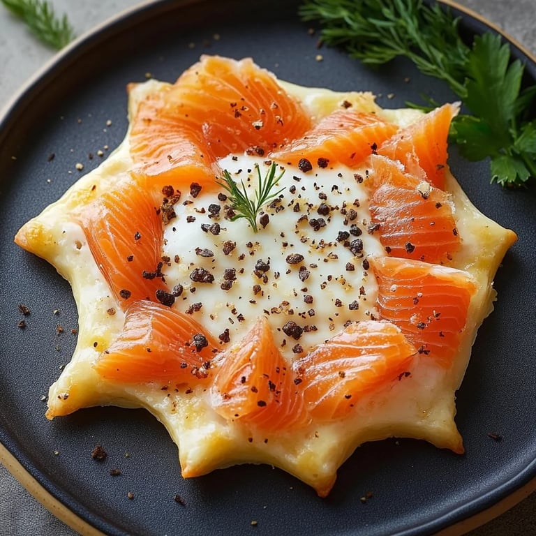 Blätterteigsterne - gefüllt mit Lachs und Frischkäse