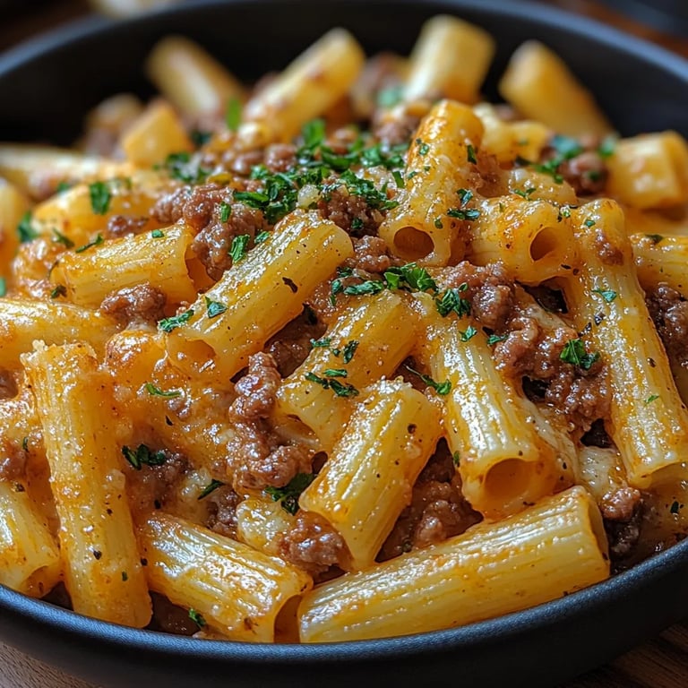 Penne con Queso y Carne Molida en Mantequilla de Ajo: Una Increíble Receta Última