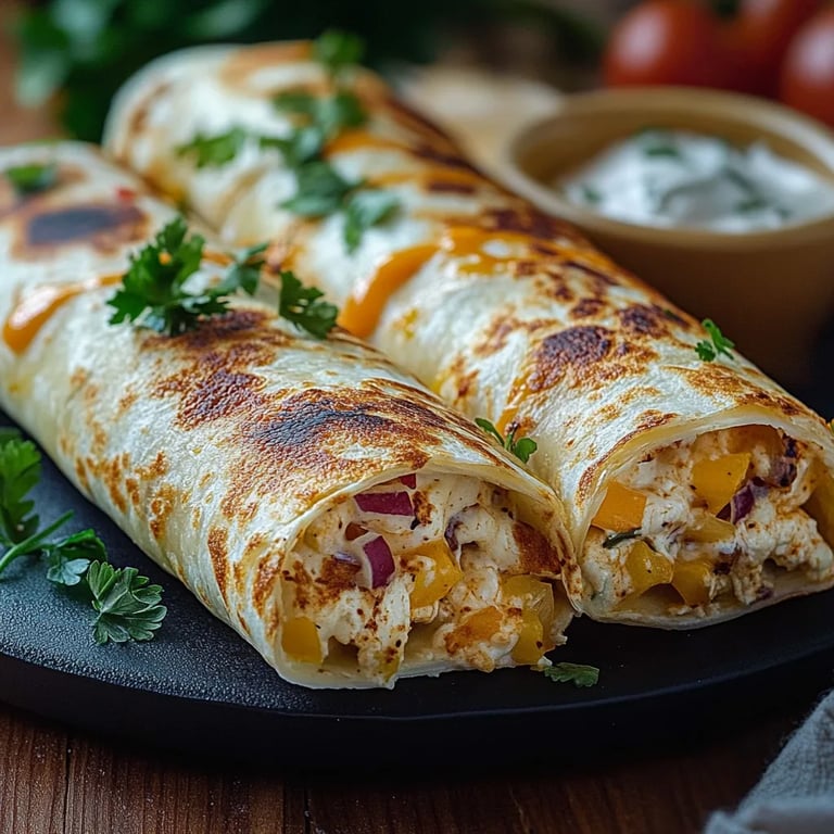 Köstliche Käse-Hühnchen Wraps
