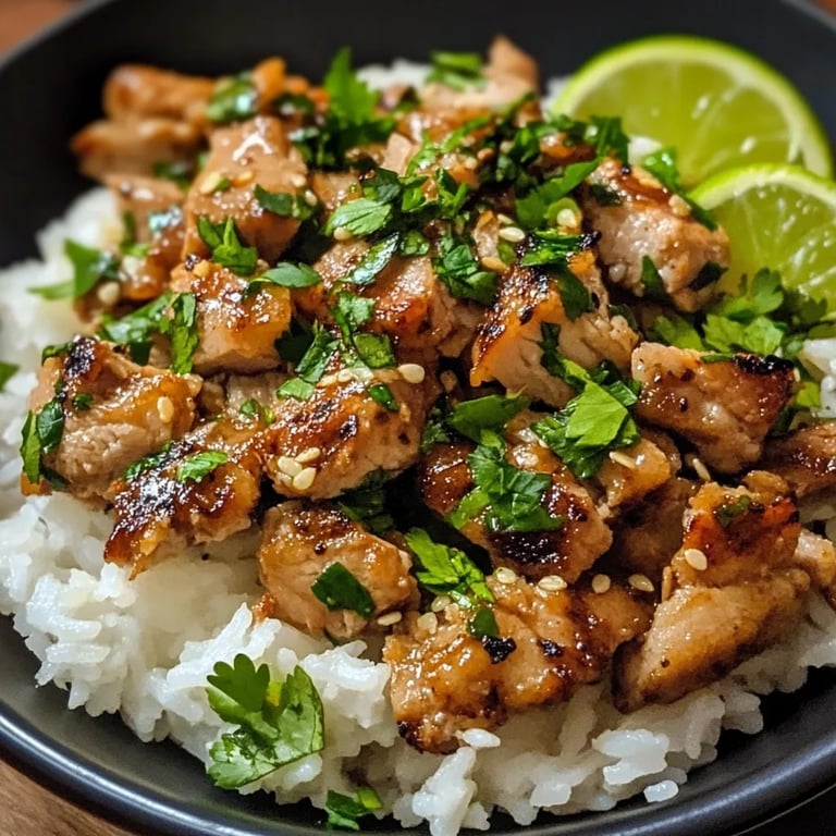 Zesty Ginger Lime Pork w/ Creamy Coconut Rice: An Incredible 7-Ingredient Recipe
