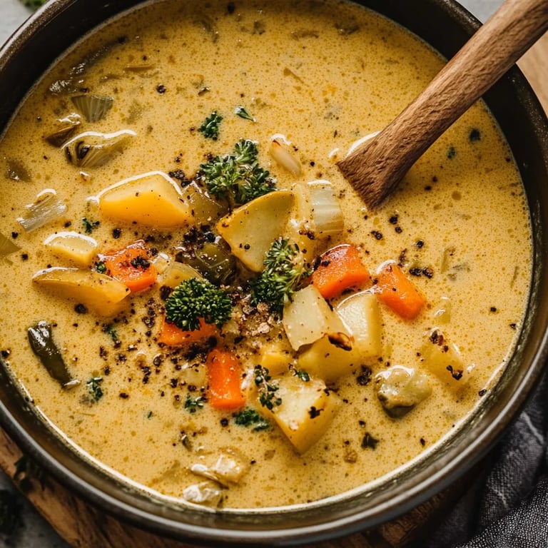 One Pot Creamy Vegetable Soup