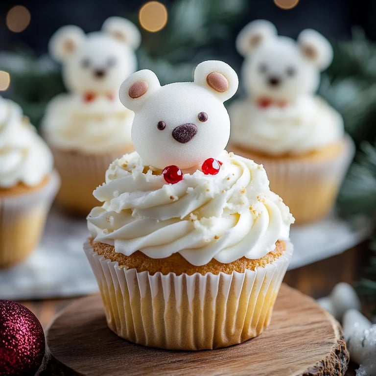 Weihnachtliche Polarbär-Cupcakes