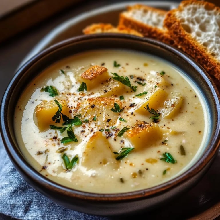 Cheddar Garlic Herb Potato Soup