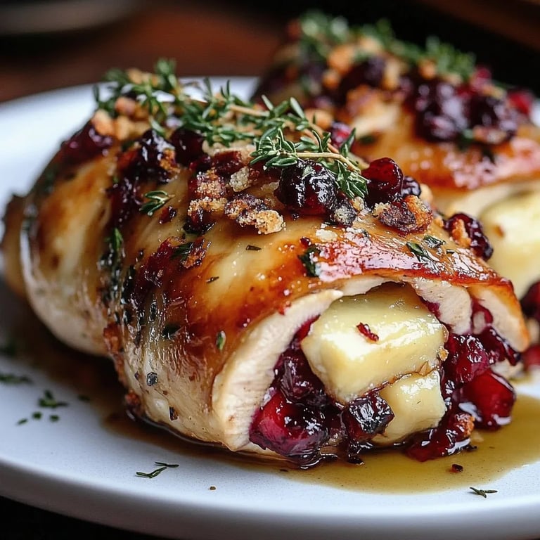 Impressive Cranberry Brie Stuffed Chicken