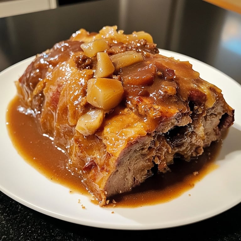 Deftiger Hausmannskost-Rinderbraten mit Rotkohl