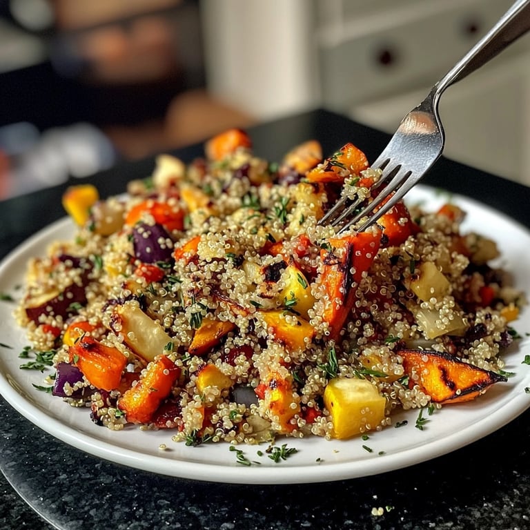 Winterlicher Gesund-&-Leicht-Quinoasalat mit Ofengemüse