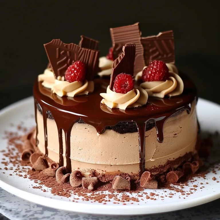 Pastel de mousse de chocolate sin huevo