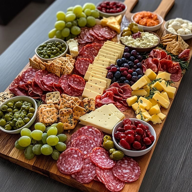 Cheese, Beef, and Fruit Charcuterie Board
