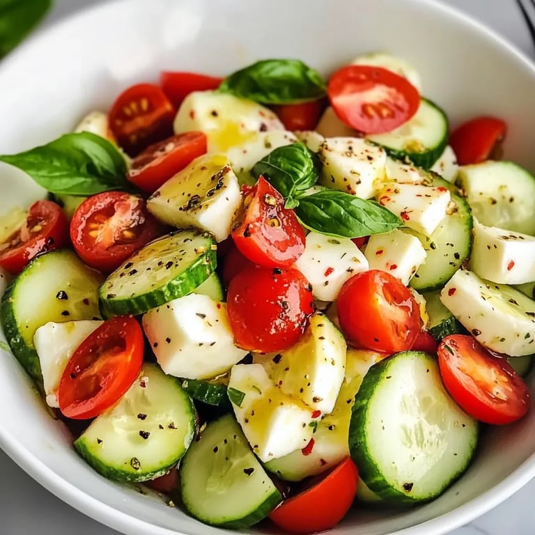 Easy Cucumber Caprese Salad