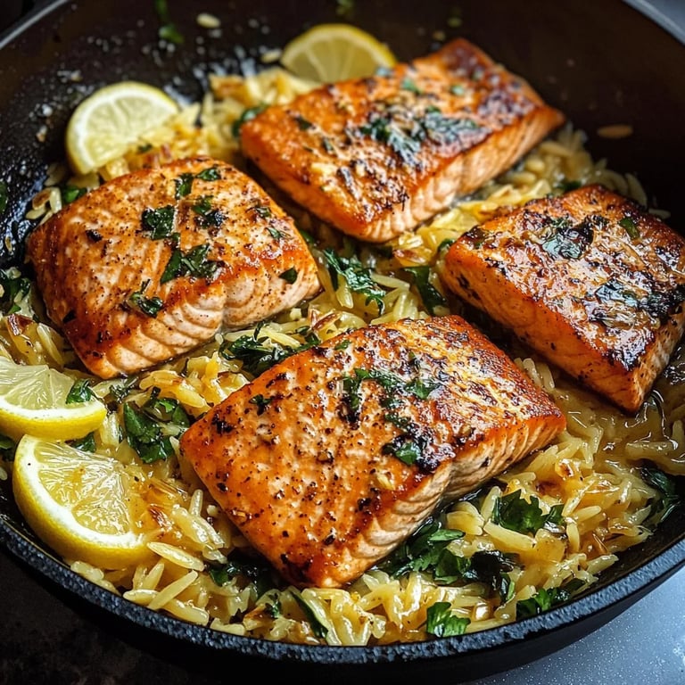 Salmón en una Sartén con Orzo al Limón: Una Increíble Receta Última