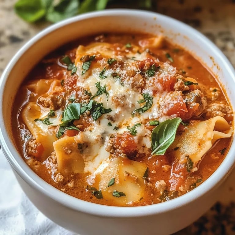 Spicy & Creamy Lasagna Soup
