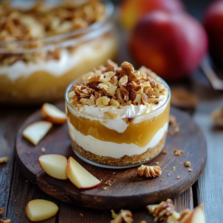 Apfelmus mit Zimtcreme und Karamell-Mandeln