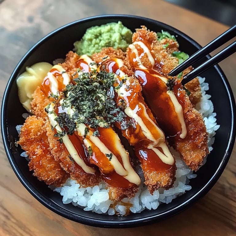 Japanese Katsu Bowls with Tonkatsu Sauce