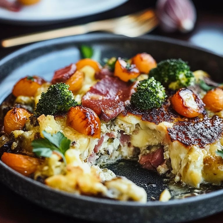 Gefüllter Blumenkohl-Brokkoli-Auflauf