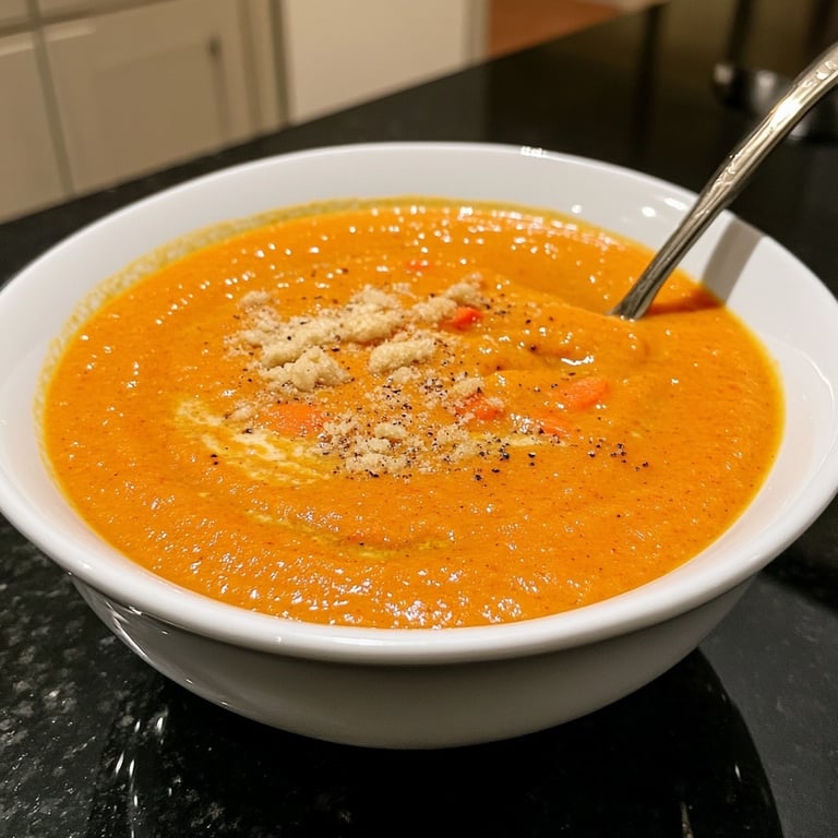 Healthy Vegan Roasted Carrot Soup