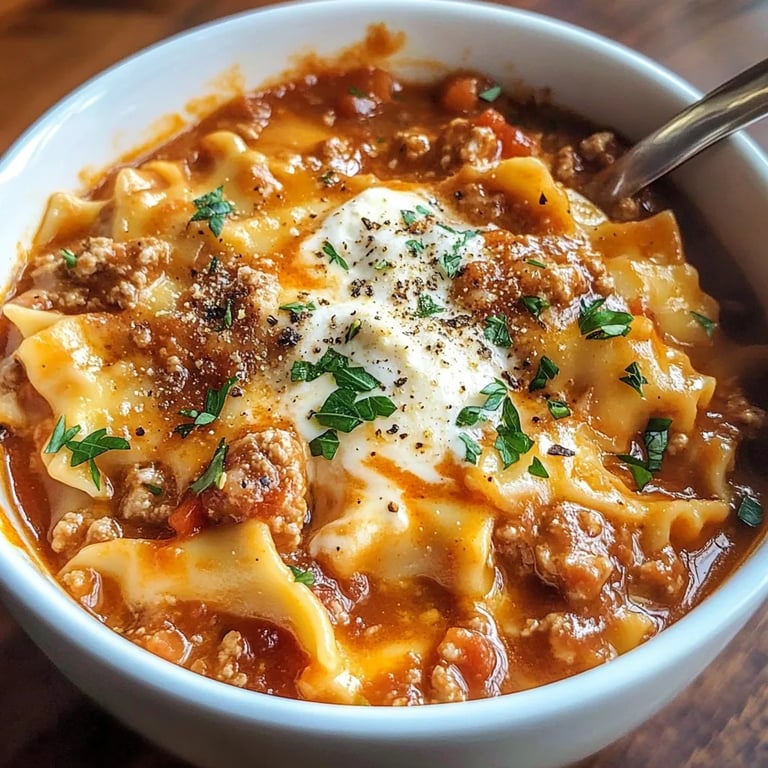 The BEST Lasagna Soup