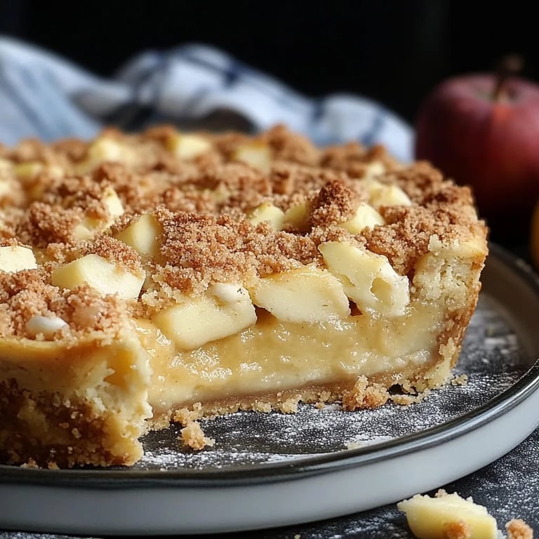 Apfel-Pudding-Kuchen mit Streuseln