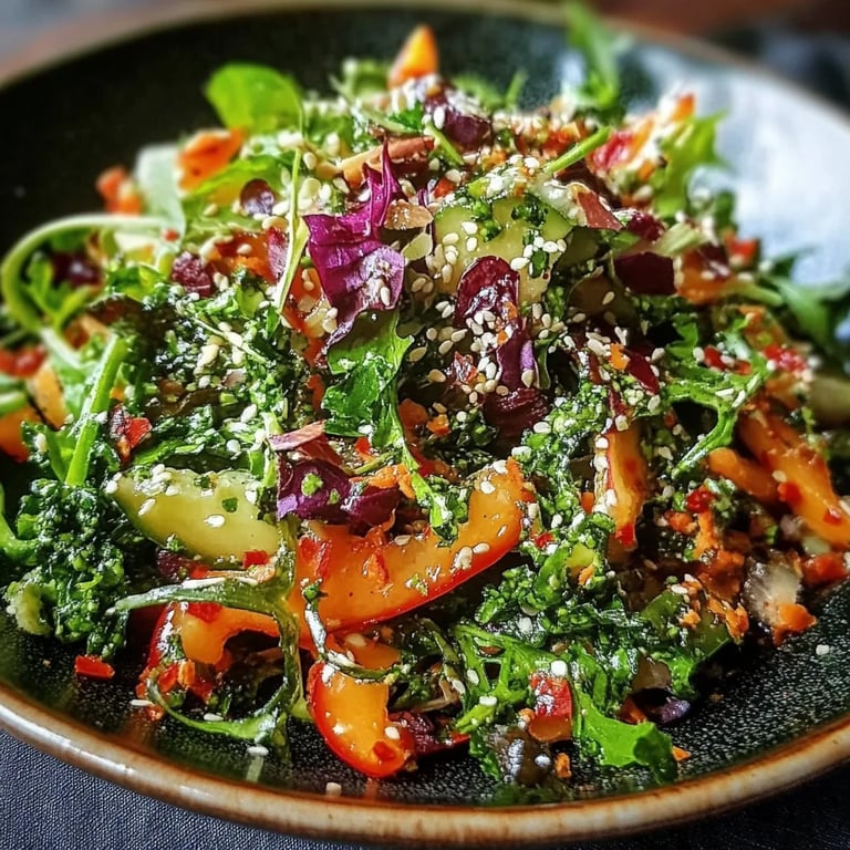 Grünkohlsalat mit Chili Mandel Dressing