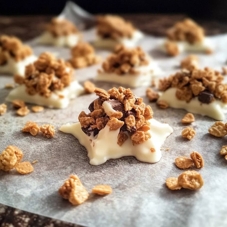 Weiße Schokolade mit Kokos Cornflakes Pralinen