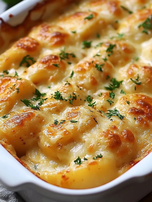 Dad's Creamy & Cheesy Au Gratin Potatoes