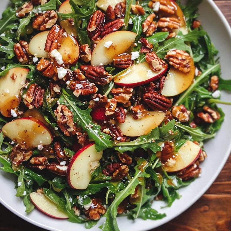 Apple Arugula Salad w/ Maple Pecans