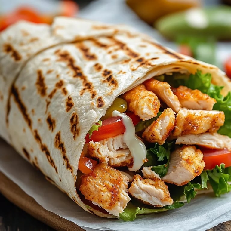 Knuspriger Chicken Ranch Snack Wrap