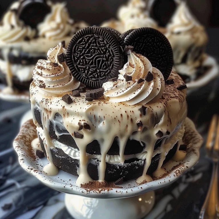 Pastel Oreo con Galletas y Crema