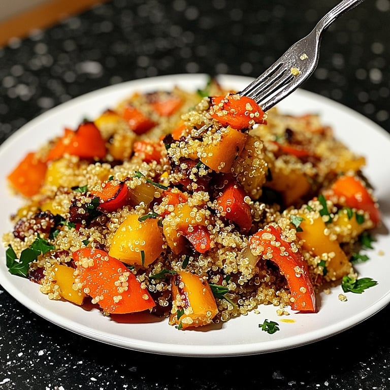 Winterlicher Gesund-&-Leicht-Quinoasalat mit Ofengemüse