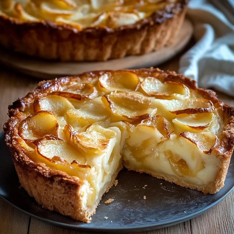 Apfelkuchen mit Vanillepudding