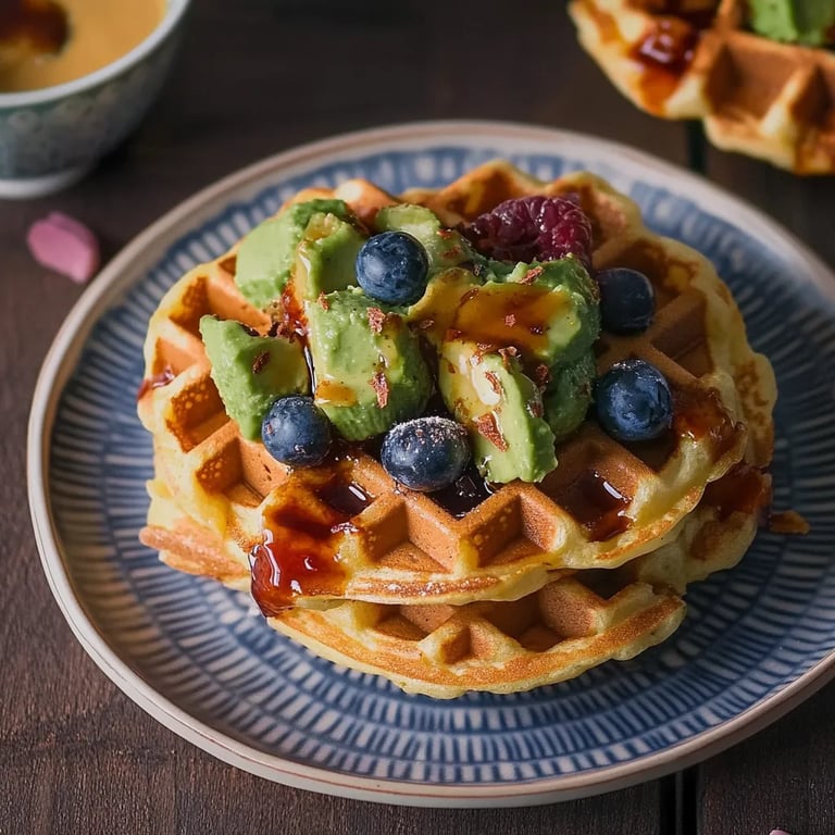 Vegane herzhafte Waffeln