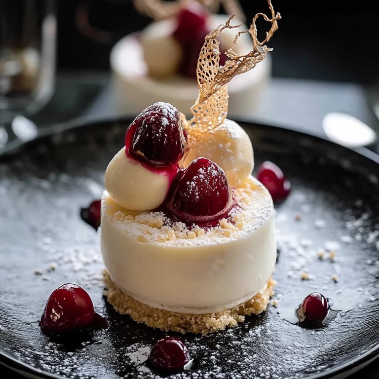 Vanillekipferl Kirsch Dessert