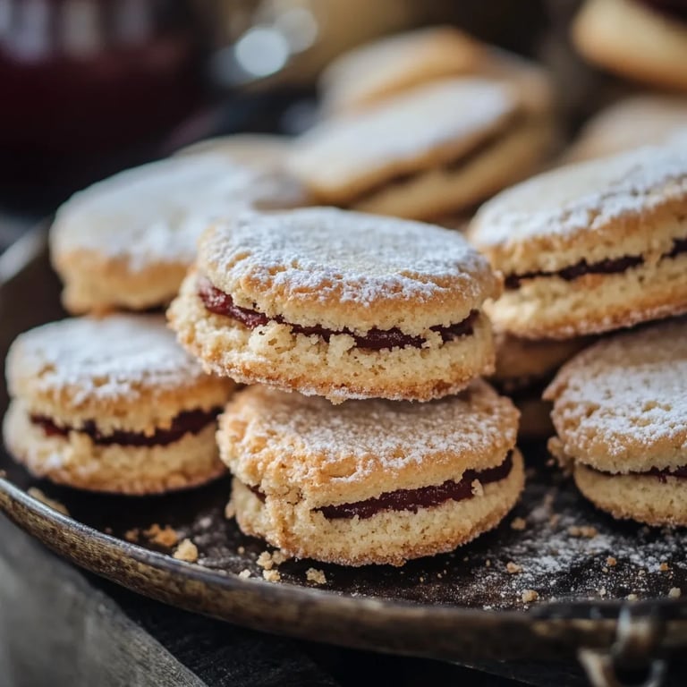 Leckere Streuselplätzchen mit Marmeladenfüllung