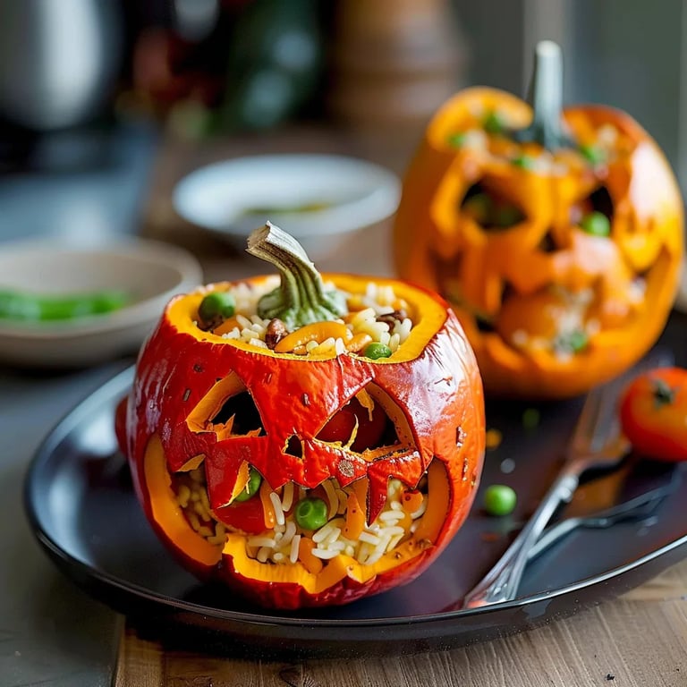 Halloween Stuffed Peppers