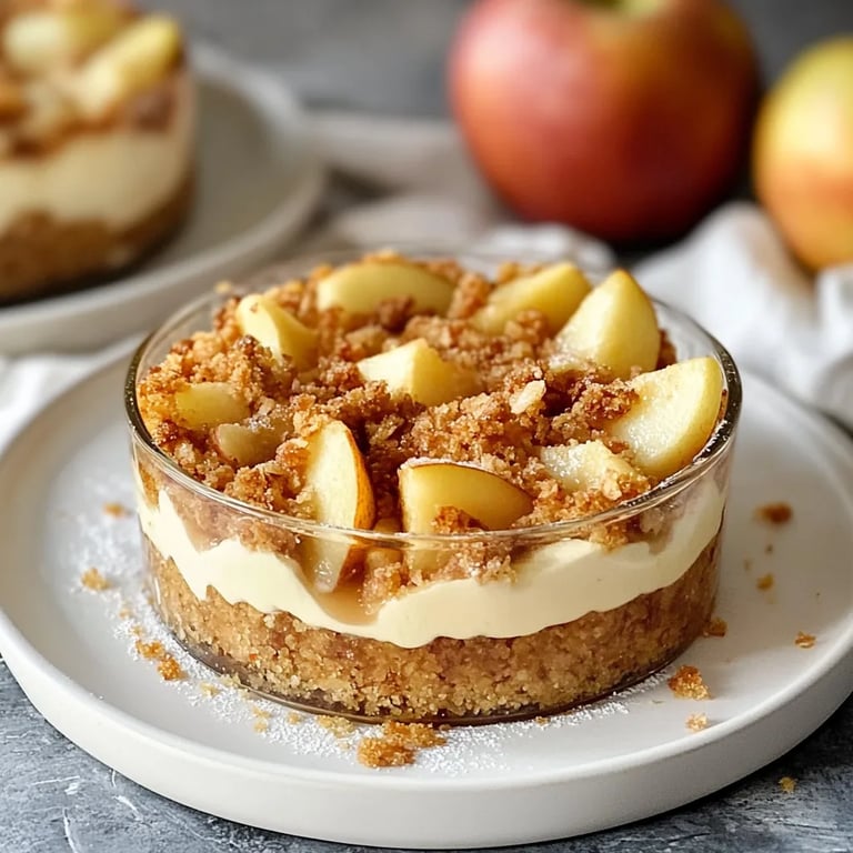 Apfel-Streuselkuchen im Glas