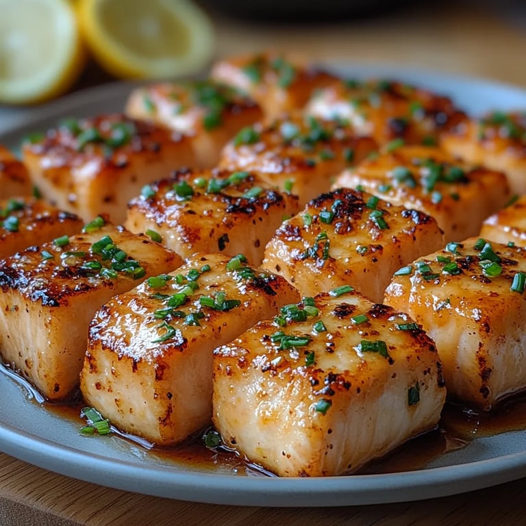 <p>Bocados Crujientes de Salmón con Miel y Ajo en Freidora de Aire: Una Increíble Receta Última</p>