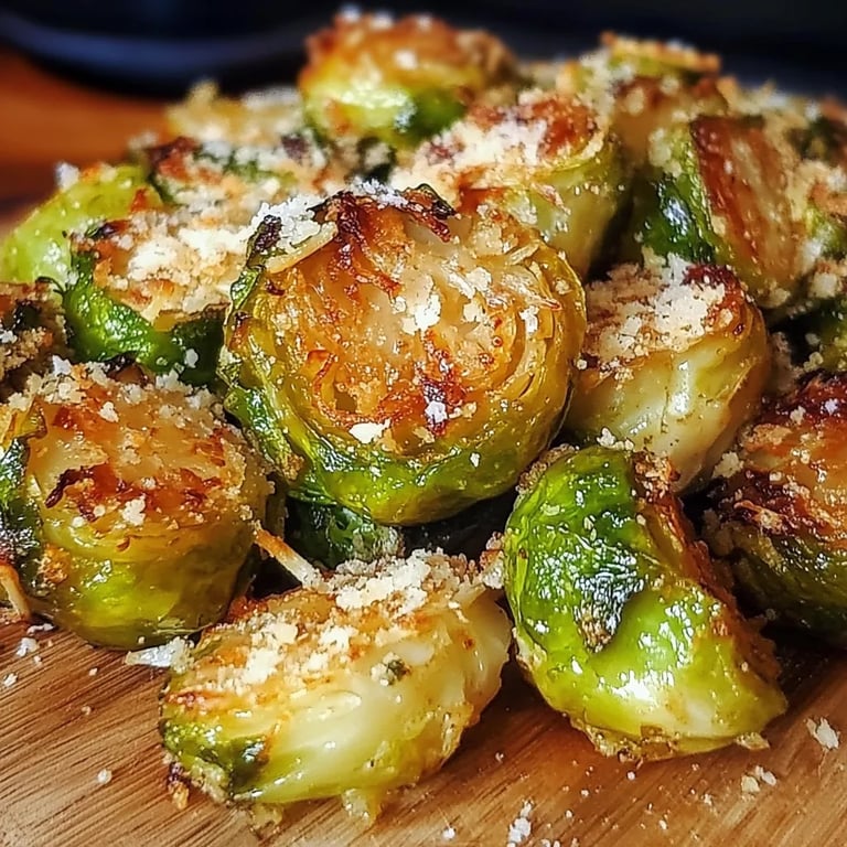 Knusprige Knoblauch Parmesan Rosenkohl