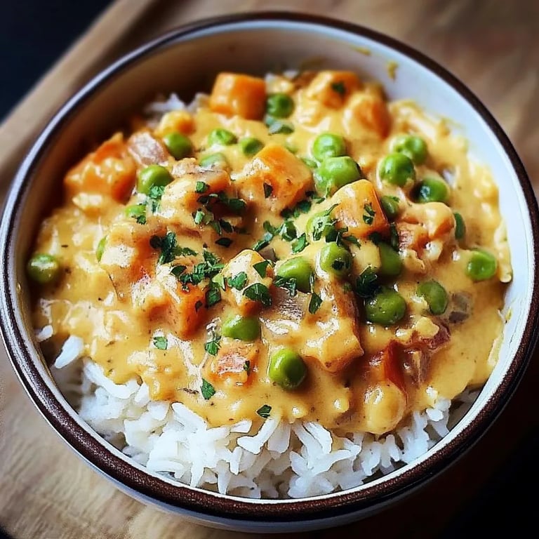 Reis mit Gemüse-Frischkäse-Sauce