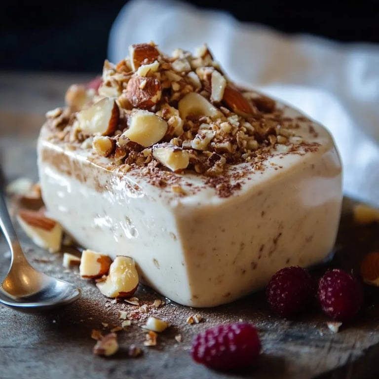 Zimtparfait mit Mandelkrokant